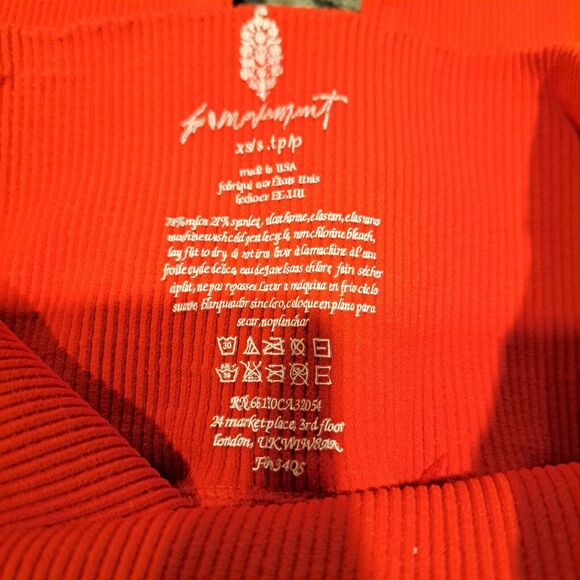 Free People FP Movement Athletic Bike Shorts Ribbed Red Activewear XS/Small - Picture 4 of 5